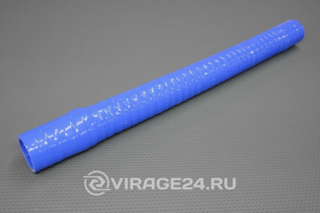 Патрубок силиконовый 36 мм, L=800 мм, гофрированный синий  36L800